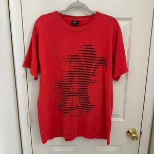 Saint Alfred Men’s Fleur de Lis Short Sleeve Shirt Red Size Large Streetwear